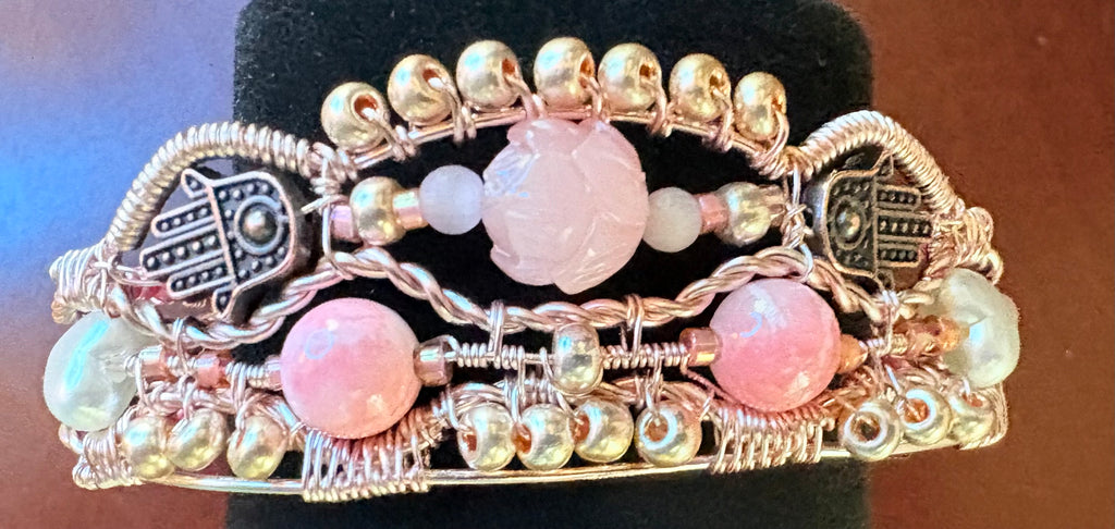 The Hamsa Rose Lotus Sanctuary cuff