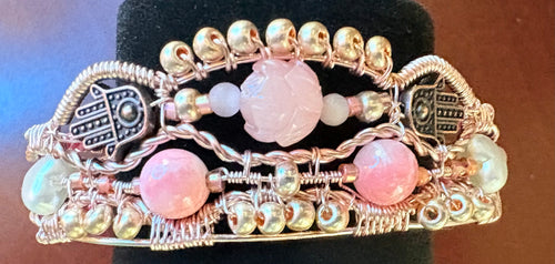 The Hamsa Rose Lotus Sanctuary cuff