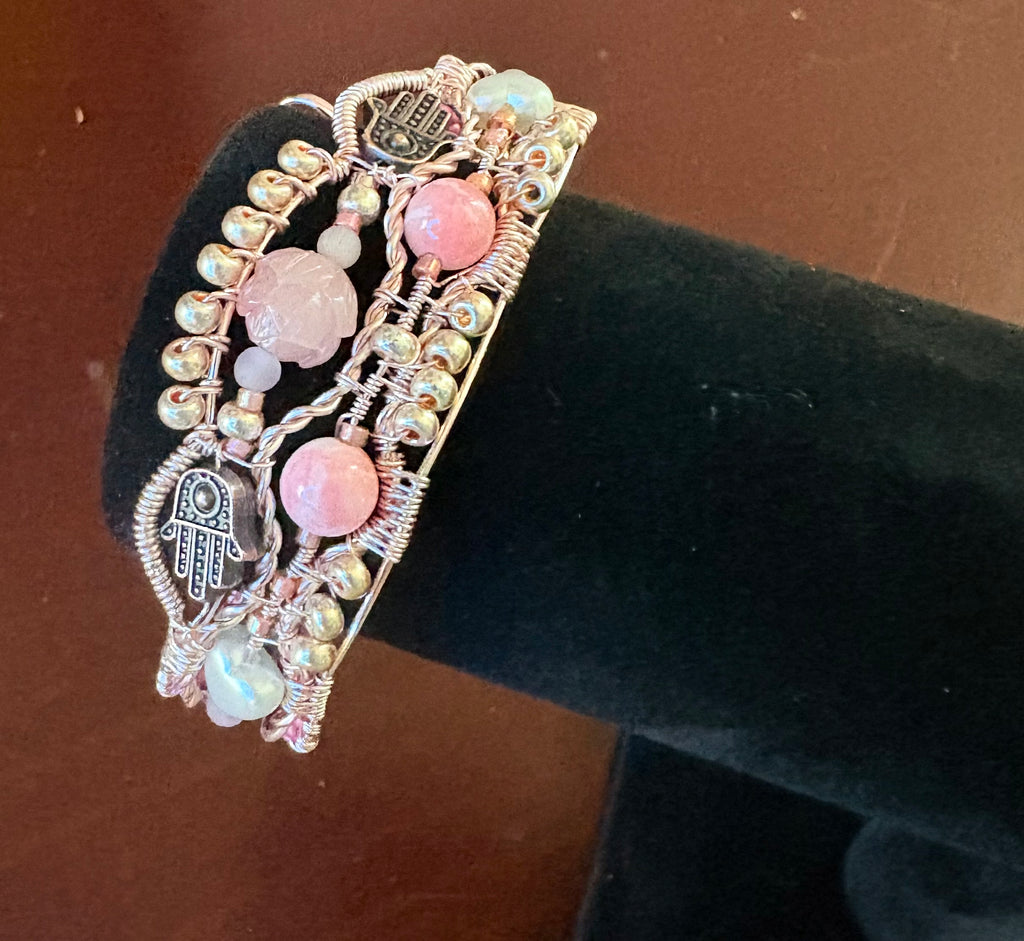 The Hamsa Rose Lotus Sanctuary cuff