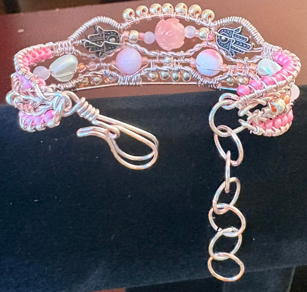 The Hamsa Rose Lotus Sanctuary cuff